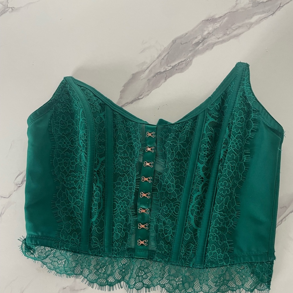 Victoria's Secret Green Lace Crop Top